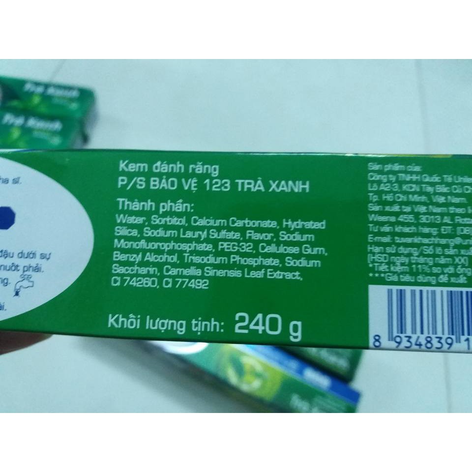 Kem Đánh Răng P/S Bảo Vệ 123 Trà Xanh 240g