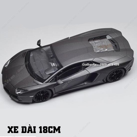 Xe Mô Hình Kim Loại Tỉ Lệ 1:24 -  Lambo Aventador - Welly - Đen Nhám - 8299de