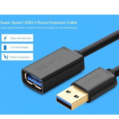 Cáp USB 3.0 nối dài Chính hãng Ugreen 30125 30126 10368 US129 (đầu mạ vàng Cao cấp)