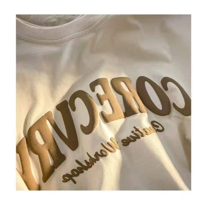 Áo phông nữ ulzzang in hình họa tiết bàn cờ xô lệch chữ Correcvy hãng local brand Trung