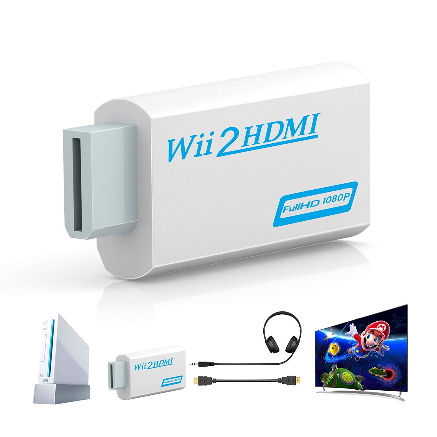 Đầu Chuyển Đổi Từ Wii Sang Hdmi Full Hd 1080p Wii2Hdmi 3.5mm Cho Pc / Hdtv