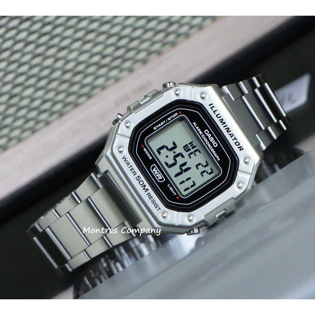 Đồng Hồ Nam Casio Dây Thép Không Ghỉ Trẻ Trung W-218HD-1AVDF Chính Hãng