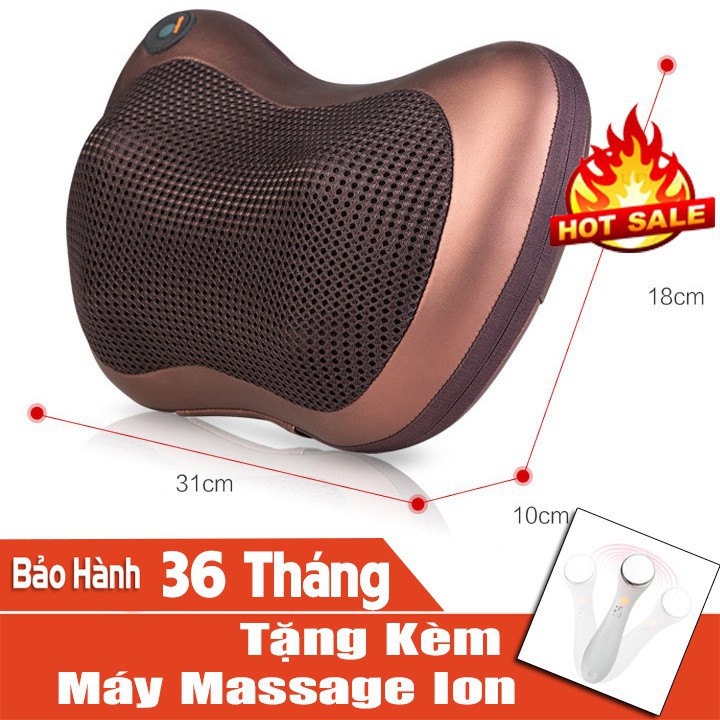 GỐI MASSAGE 8 BI HỒNG NGOẠI TRỊ LIỆU ĐAU MỎI VAI GÁY MỚI