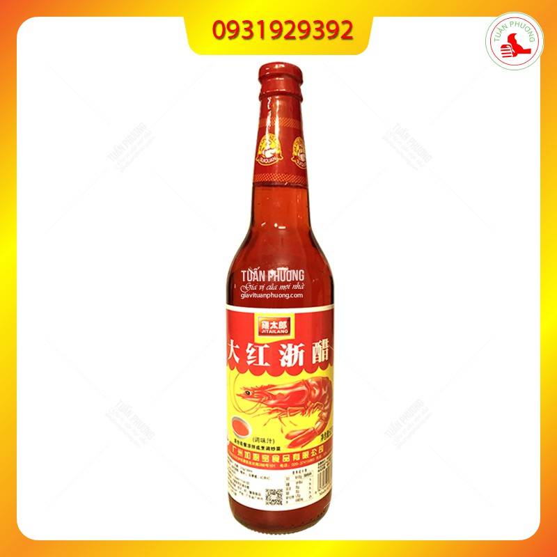Giấm Hồng - Giấm Tôm 620ml/Chai- thùng 12 chai chính hãng Tuấn ơhương Phân phối