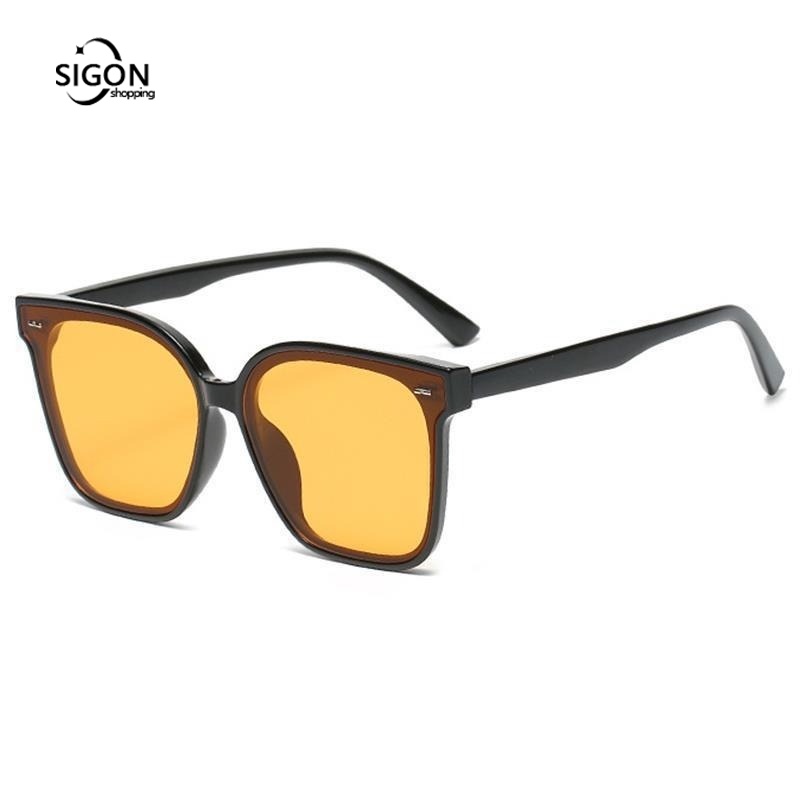 Kính Mát Màu Vàng Trong Suốt Chống Tia UV Thời Trang Cho Nam Nữ