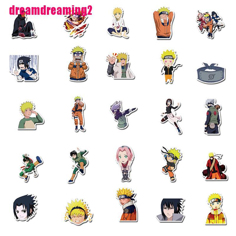 Bộ 50 Miếng Dán Chống Thấm Nước Hình Naruto