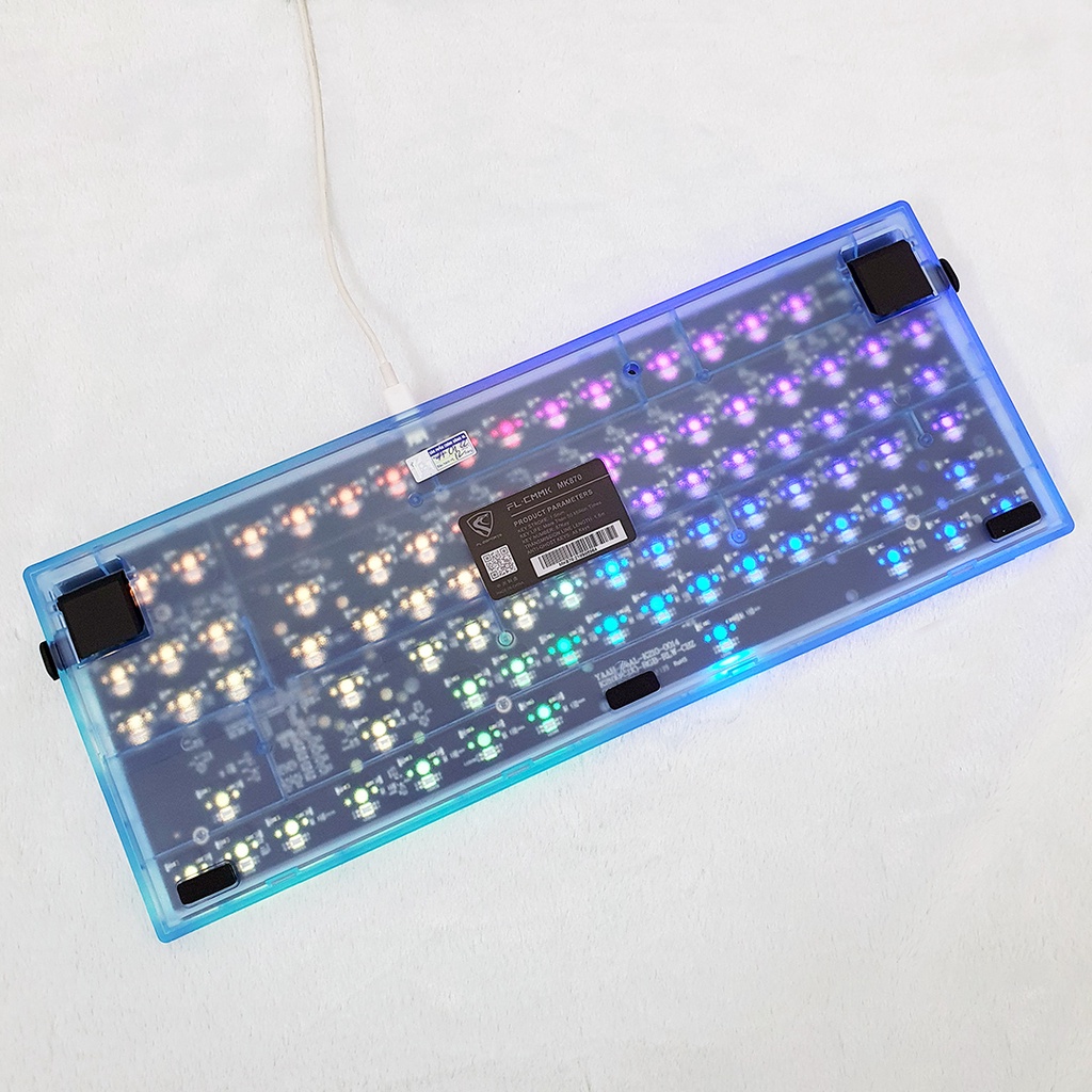 Bộ kit bàn phím cơ FL-Esports MK870 Clear Blue - Hotswap Led RGB - Sẵn foam - BH 12 tháng