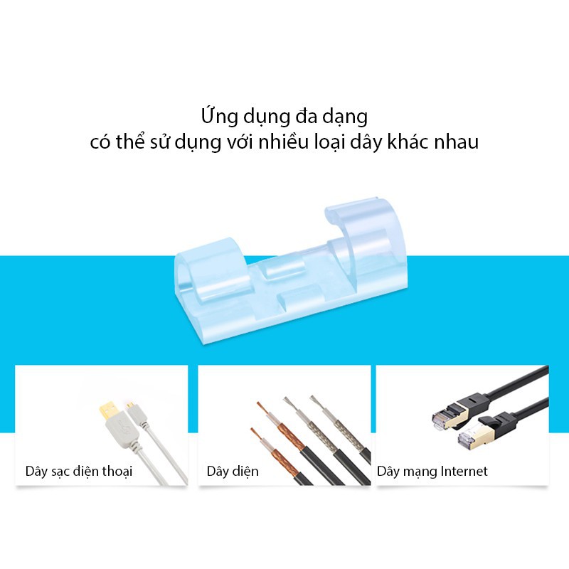 Combo 20 Nẹp Dây Điện Dán Tường Siêu Dính ,Kẹp Dây Điện Cố Định Và Giữ Dây Điện
