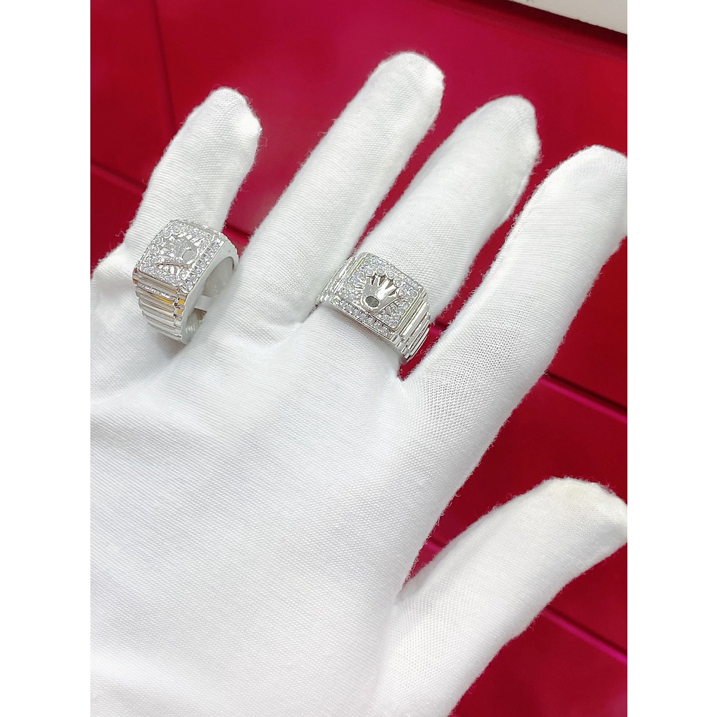 Nhẫn nam UHA N664TCK-122 đính hột cao mạ 18k - xi kim cao cấp (giá tốt nhất)