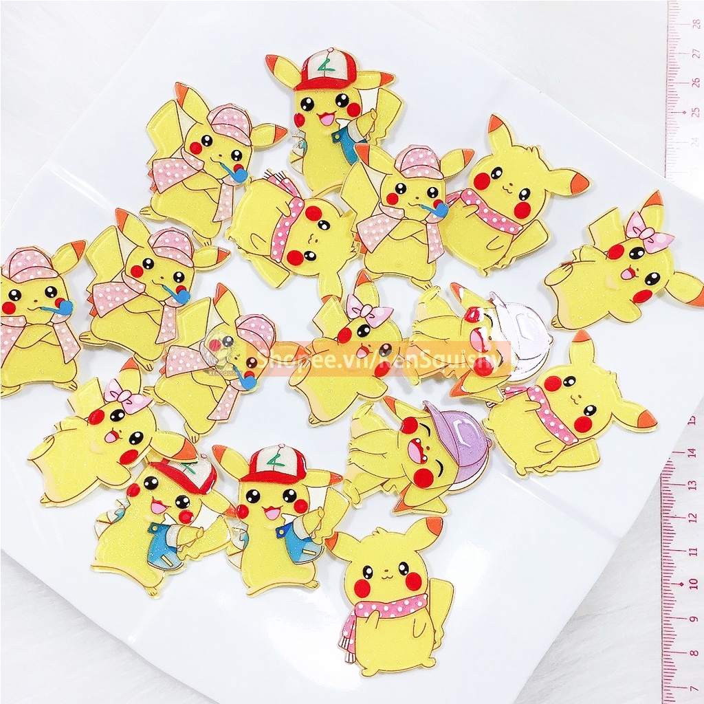 Mô Hình Dẹt Pikachu Cỡ Lớn Ngẫu Nhiên Ốp Điện Thoại / Mô Hình / Gắn Dép Crocs