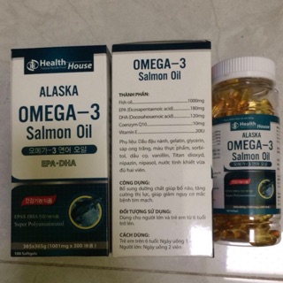 Dầu Cá Alaska Omega 3 - Bổ Não, Tăng Cường Thị Lực, Giảm Nguy Cơ Mắc Bệnh Tim Mạch lọ 100 viên chính hãng
