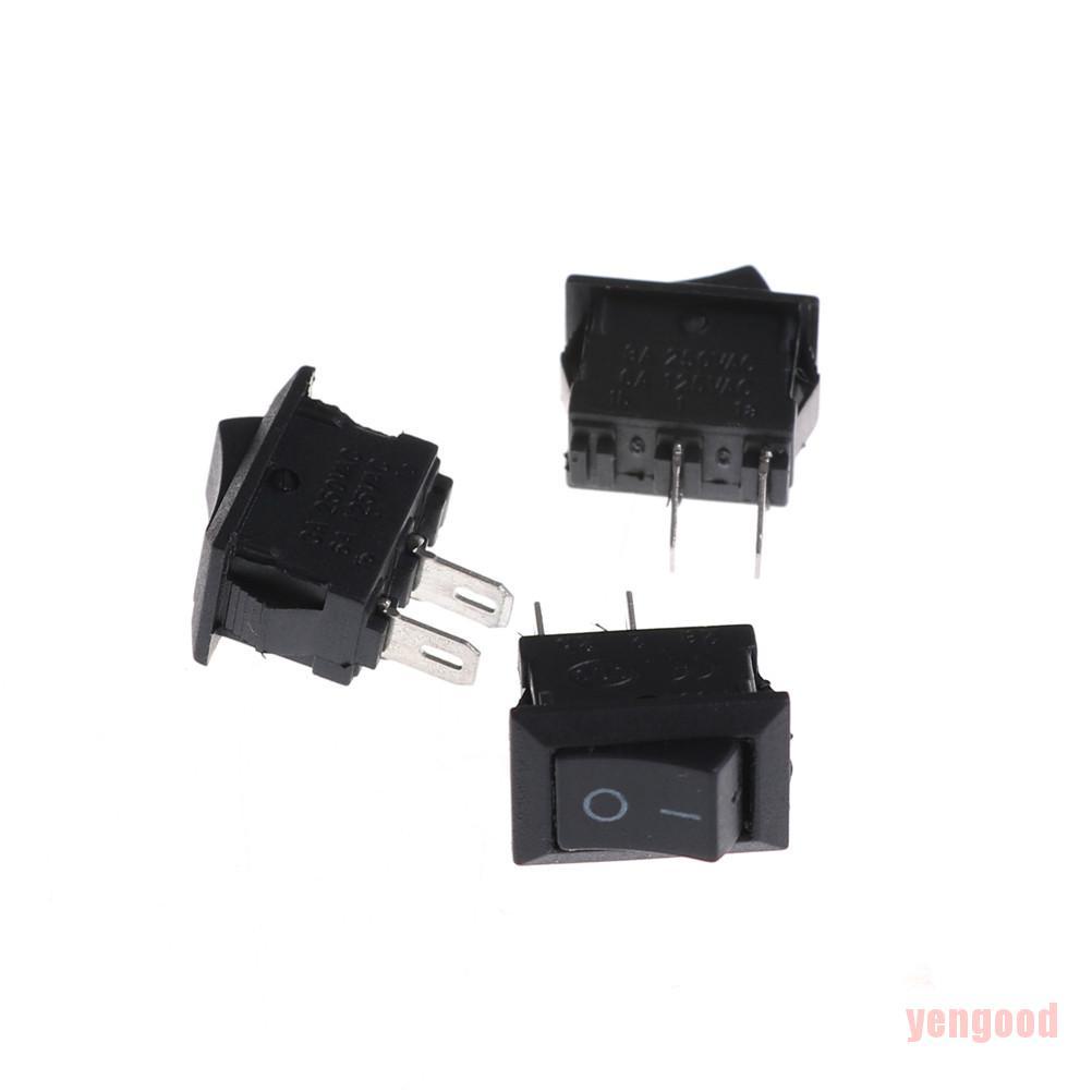 Set 10 công tắc 10x15mm Kcd1-11 250V / 3a 6a 125v Ac 2pes màu đen