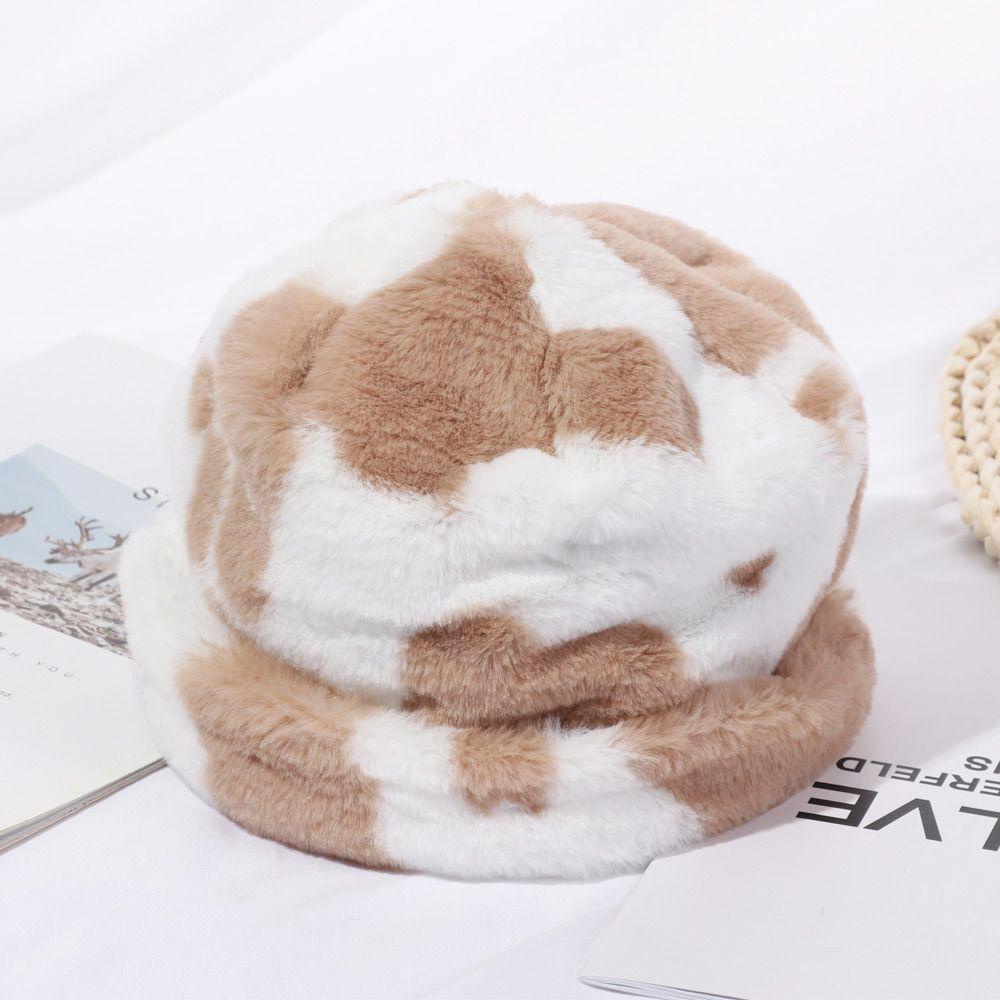 Mũ Quả Dưa / Ngựa Vằn Giả Lông Mềm Màu Cầu Vồng Cho Nam Và Nữ