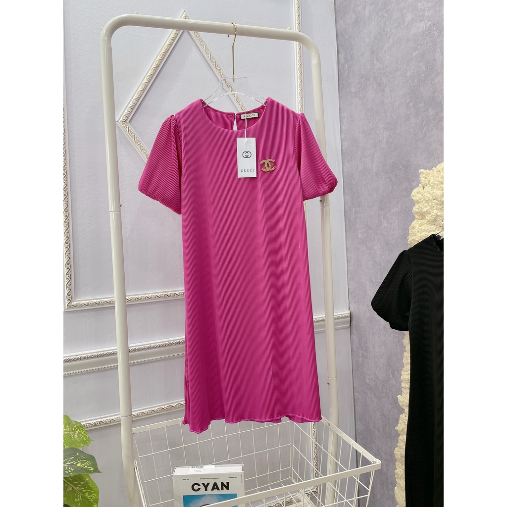 [ 𝐅𝐑𝐄𝐄 𝐒𝐇𝐈𝐏 ]  VÁY THUN TĂM DÁNG DÀI DẬP LI ĐÍNH LOGO SIÊU HÓT