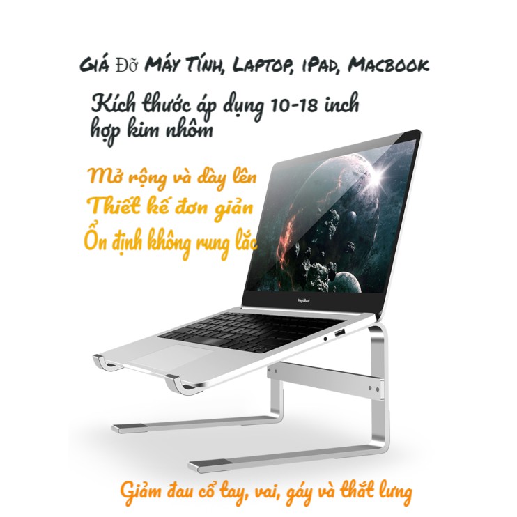Giá Đỡ Máy Tính, Laptop, iPad, Macbook Hợp Kim Nhôm Cao Cấp L210. Dễ Tản Nhiệt Máy Tính Chống Mỏi Cổ, Vai và cổ tay | BigBuy360 - bigbuy360.vn