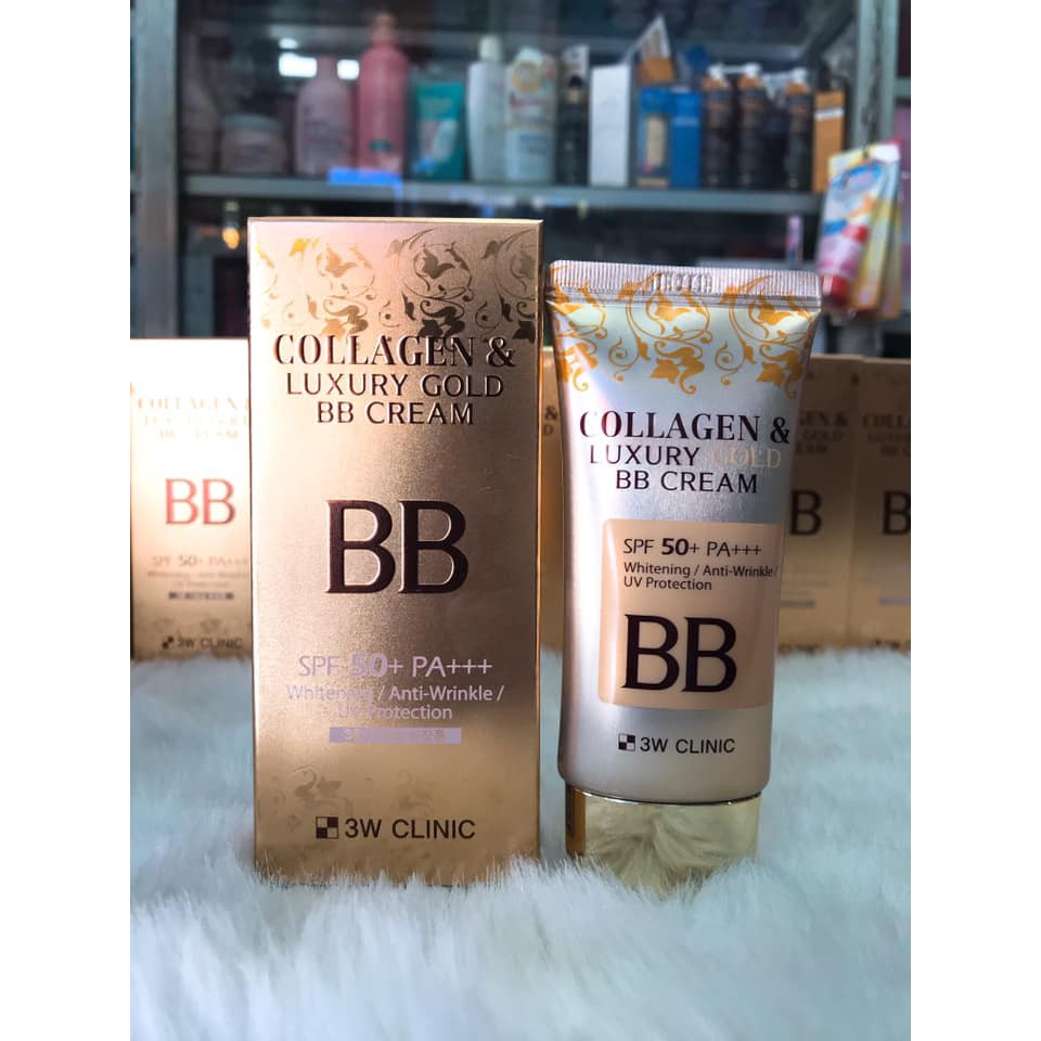 Kem Nền Trang Điểm Collagen & Luxury Gold BB Cream SPF50 PA+++ 3W Clinic 50ml