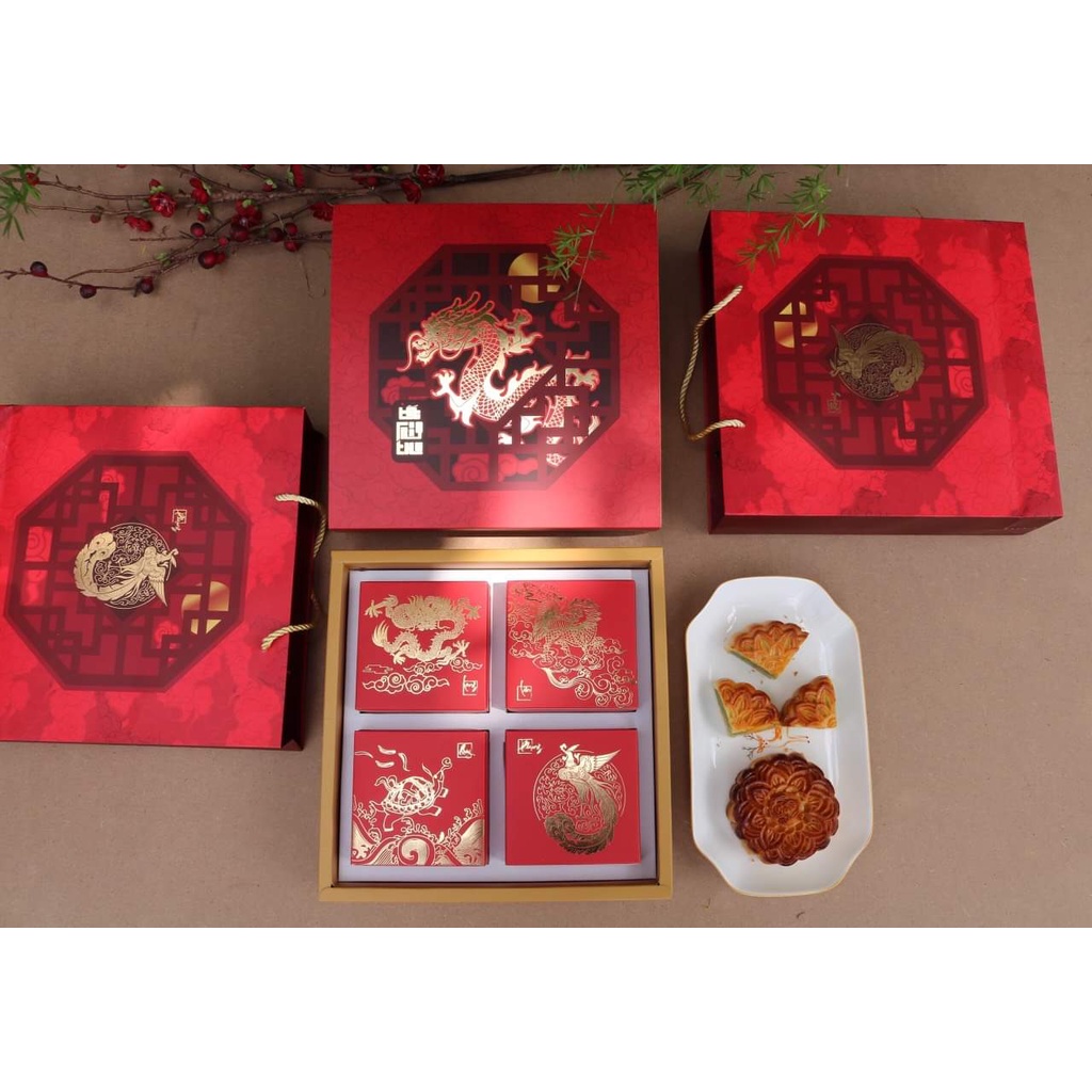 Vỏ hộp trung thu 4 bánh 150g - 200g (TỨ LINH)
