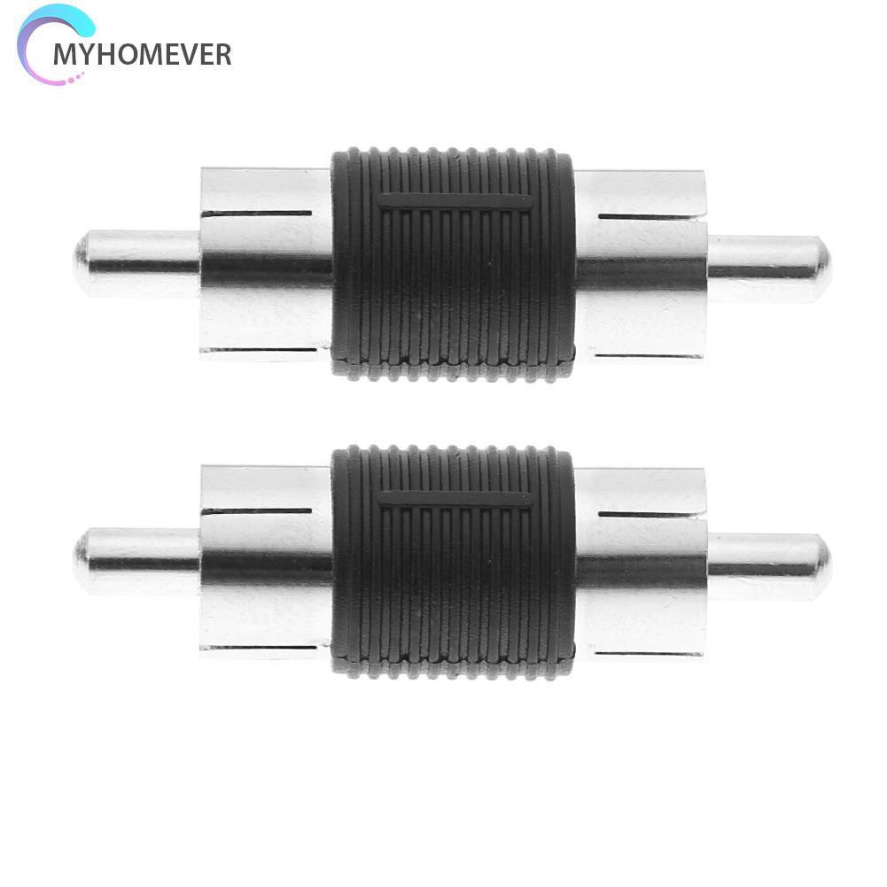 myhomever 2pcs RCA Male to Male AV Audio Video Plug Jack Extension Cable Connectors