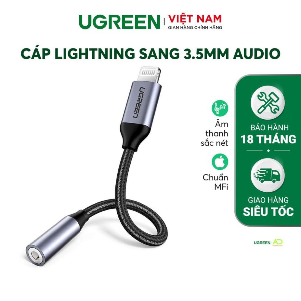 Cáp sang 3.5mm Audio chuẩn MFI UGREEN US211