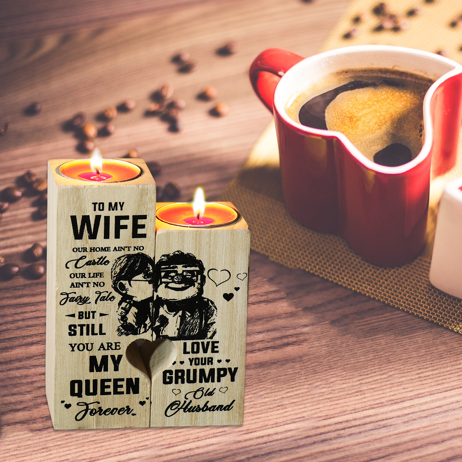 1 Cặp Giá Đỡ Nến Hình Trái Tim Lãng Mạn