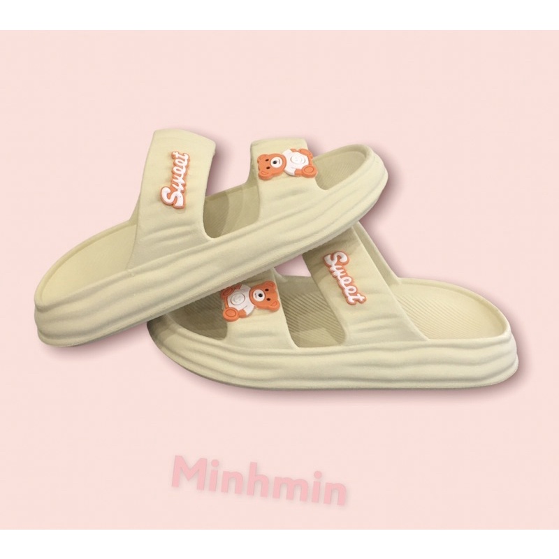 Dép Lê Nữ, Dép Nữ 2 Quai Ngang dán sticker đáng yêu, đế chống trơn trượt dễ phối đồ