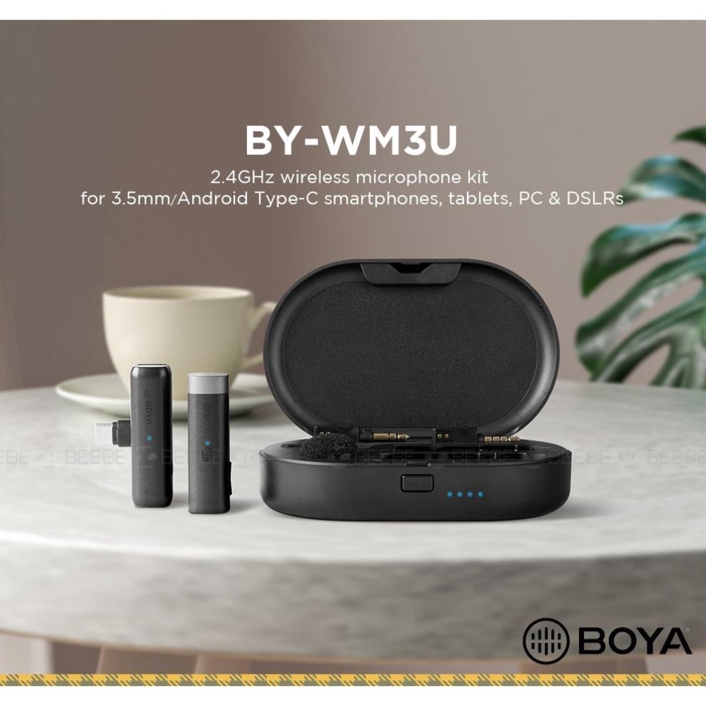 Boya BY-WM3D / BY-WM3U - Micro Không Dây True-Wireless Cho Các Thiết Bị IOS, Android Smartphone, Cameras (2.4 GHz)