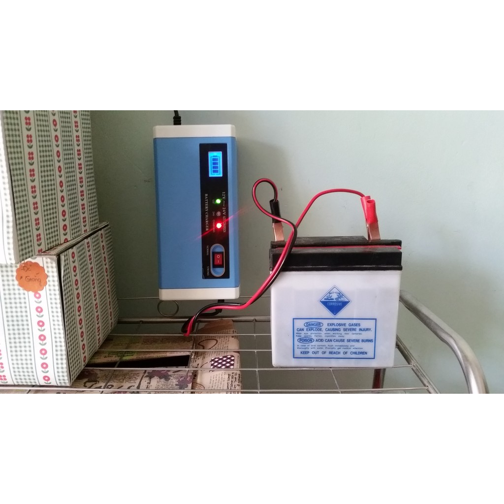 Sạc ắc quy 12v 120AH cho xe ôtô, xe máy v.v... có ic bảo vệ