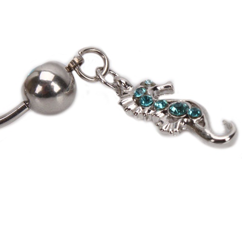 Khuyên rốn hình cá ngựa đính đá xinh xắn