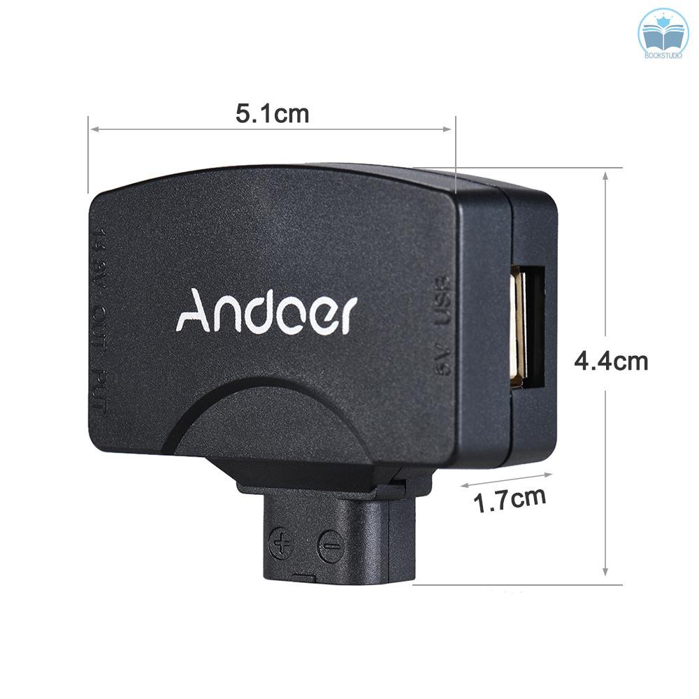 Andoer D-Tap to 5V USB Adapter Connector for V-Mount Camcorder Camera Battery for BMCC for  7/6/6plus for   iOS Android 