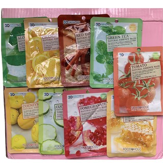 Mặt nạ giấy 3D Foodaholic Mask, cấp ẩm, làm mát da, dưỡng da trắng, mịn màng, lẻ 01 mask ( được chọn mùi )