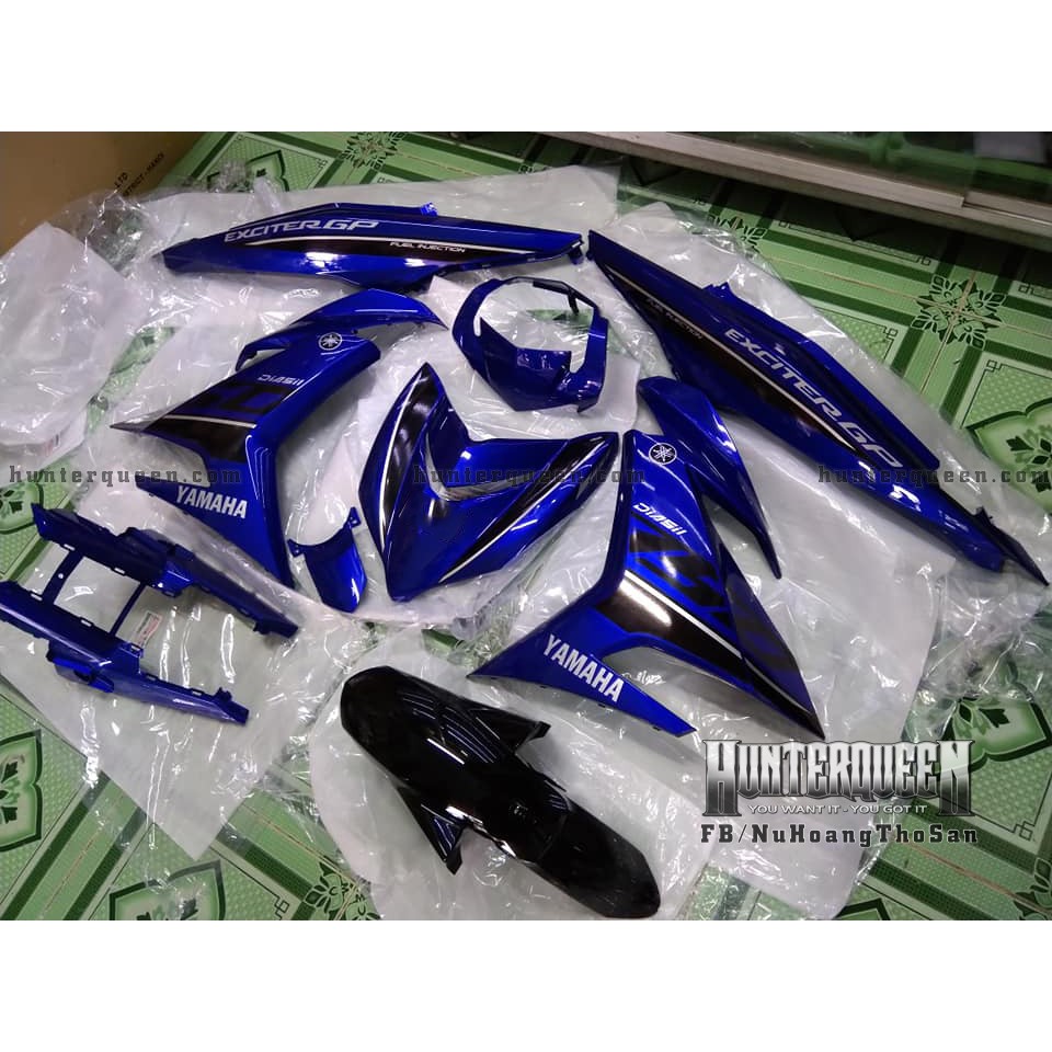 Tem rời Exciter 150. Chất liệu candy, xe xanh GP. Thay đổi màu sắc và chi tiết theo yêu cầu. Sắc nét, bền màu