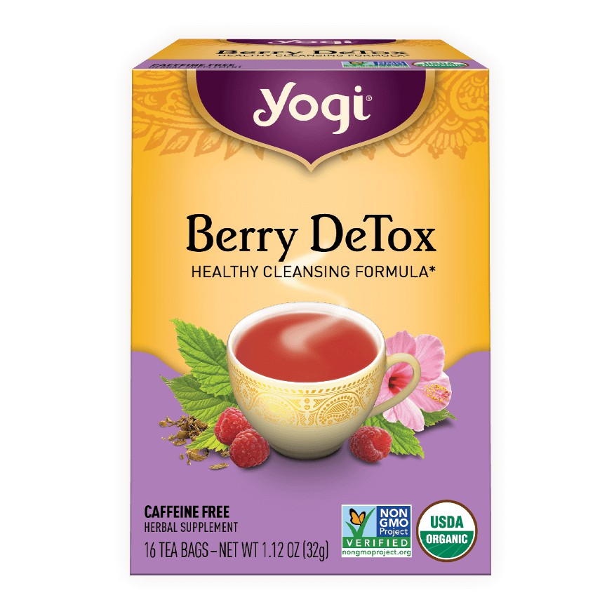 Trà detox hương quả mọng hữu cơ cơ Yogi