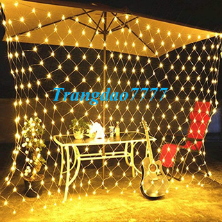 Dài 150*150 CM Trang Trí Tiệc Sân Vườn Noel Lễ Tết Rèm Đèn Led Lưới Cá Chống Nước Giăng Ngoài Trời Xài Điện