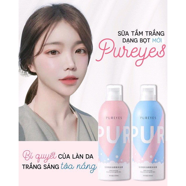 [Chính Hãng] Sữa Tắm Dưỡng Ẩm Trắng Da Pureyes, Sữa Tắm Trắng Da Tạo Bọt Pureyes 350ml