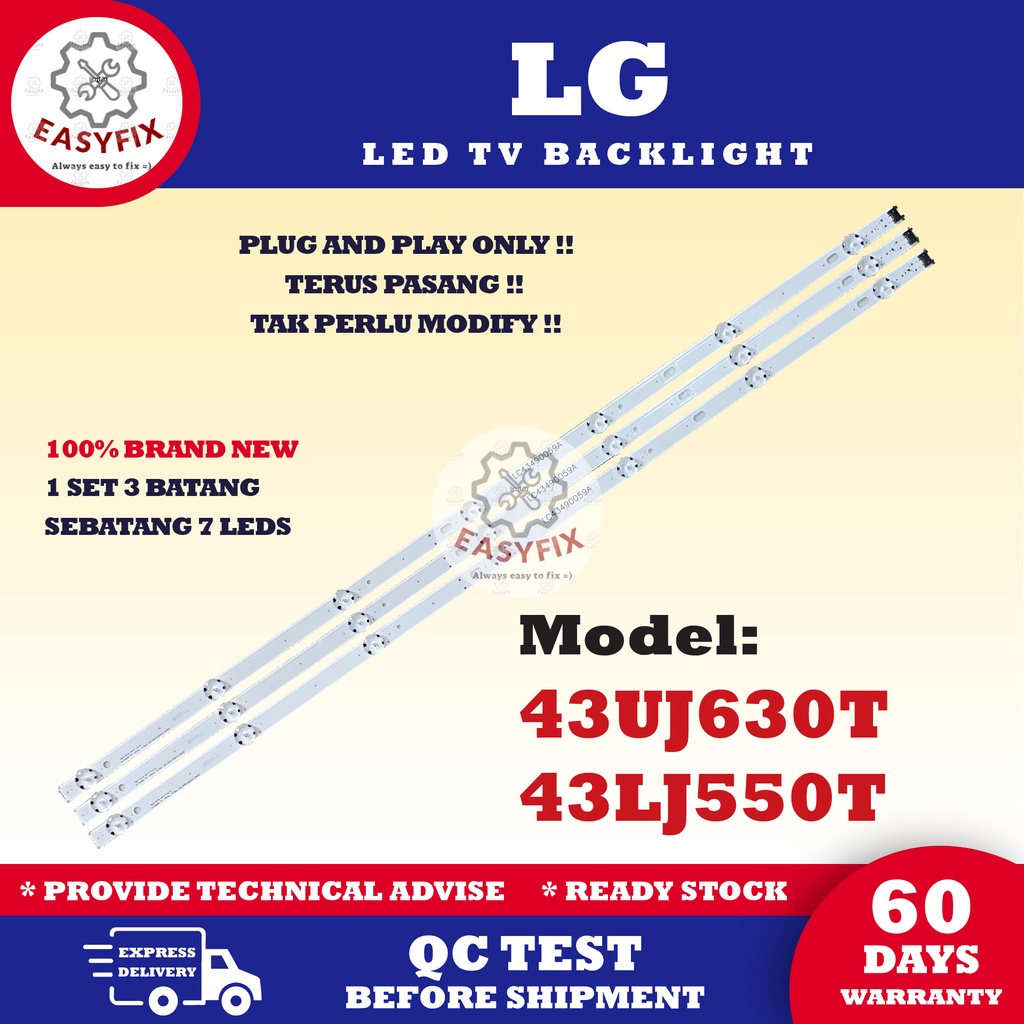 43LJ550T / 43UJ630T LG 43UJ652 43 INCH ĐÈN TV BACKLIGHT 43 "LED BACKLIGHT43UJ630 Mlc3 /"