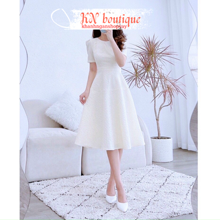 Đầm trắng dự tiệc cao cấp, váy đi dự tiệc cưới dễ thương, đầm dạ hội mới nhất 2024 K N Boutique