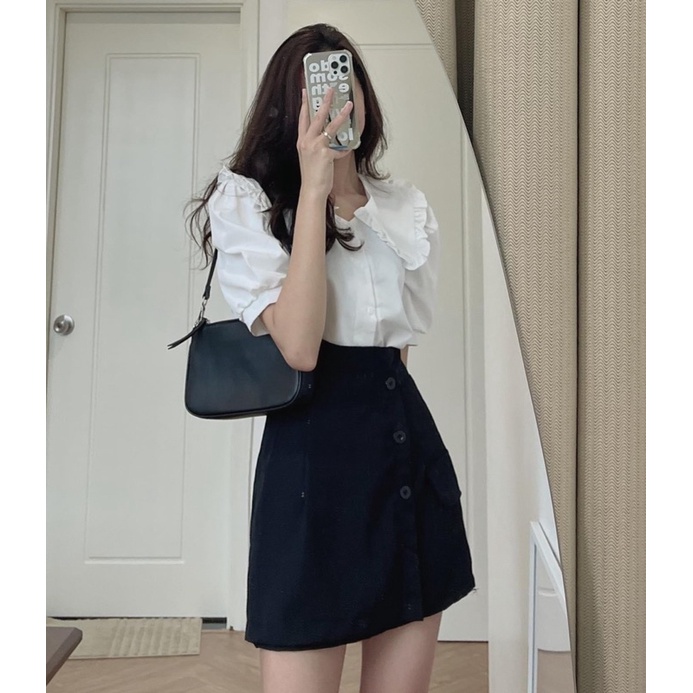Set Áo Sơ Mi Chân Váy Đen Nút 1686802