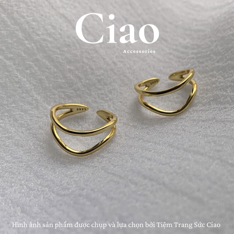 [NEW ITEMS] Nhẫn mạ bạc S925 thiết kế phong cách trendy tinh tế Rowena Ciao accessories