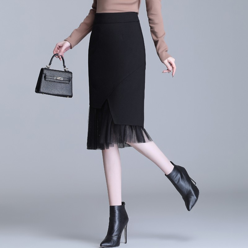 (HÀNG SẴN) Chân Váy Phối Ren Chữ A Sang Trọng VH78 - Hàng Quảng Châu Cao Cấp