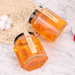 Hũ Thủy Tinh Lục Giác JIMMEAL Nắp Thiếc Đen Đựng Thực Phẩm, Đồ Khô Lọ Thủy Tinh, Hộp Thủy Tinh Lục Giác