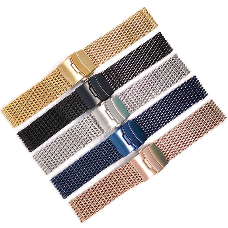 Dây Đeo Đồng Hồ Bằng Thép Không Gỉ 4.0mm Với Khóa Dày 1.88mm 18mm 20mm 22mm 24mm Cho Nam