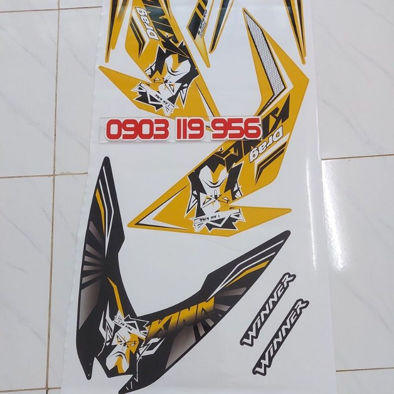 Tem rời winner v1 vàng đen kingdrag