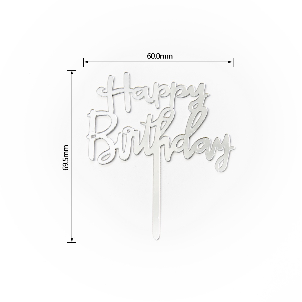 Set 10 topper cắm trang trí bánh kem sinh nhật có 4 màu sắc acrylic mini