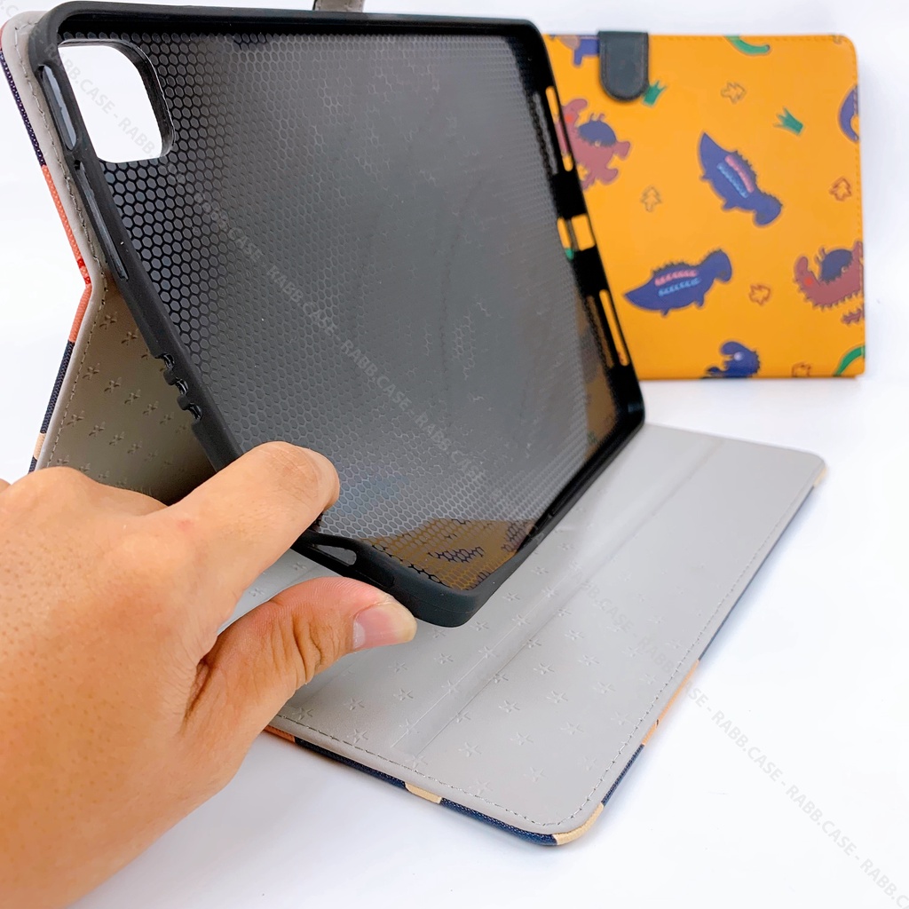 Ốp lưng iPad nắp gập hình Gấu, Khủng long, Hoa cho Gen 5,6,7,8,9, Air 1,2,3,4,5, Pro 11&quot;/10.5&quot;, có đế Silicon mềm bảo vệ