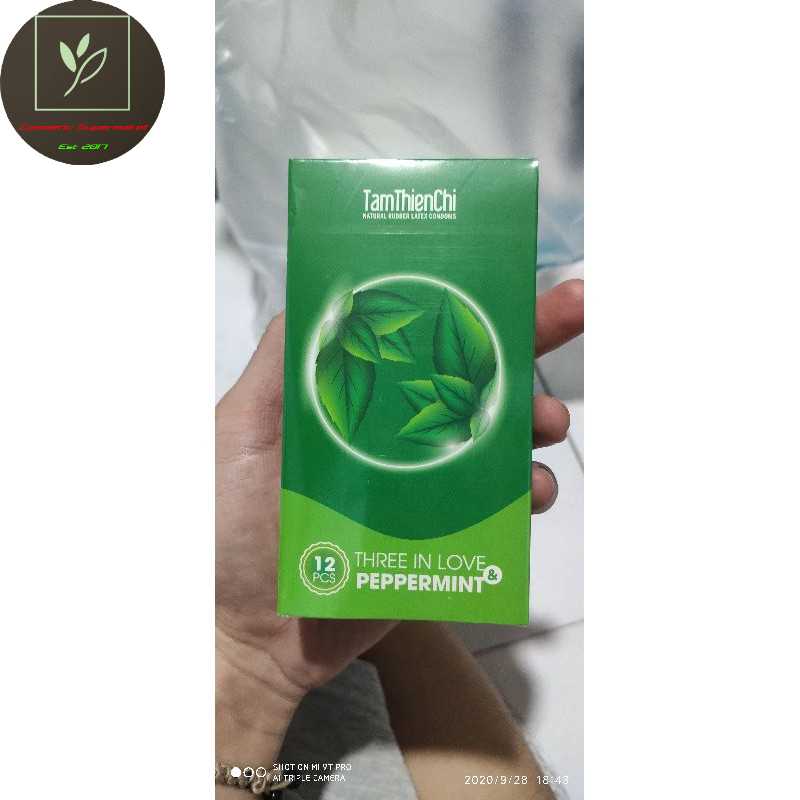 (12 CÁI) Bao cao su Three In Love Peppermint Tâm Thiện Chí