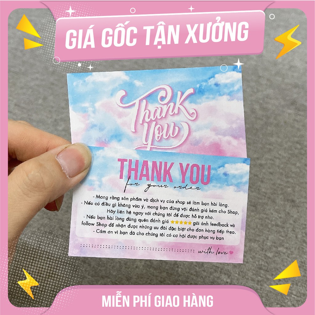 Card cám ơn, Giấy cám ơn, Thank you card gửi đến khách hàng - MS: 007