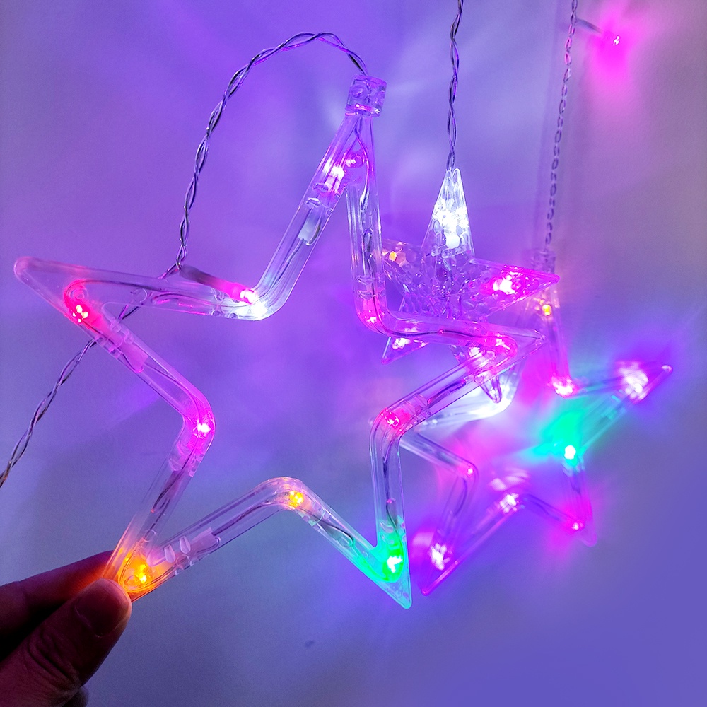 Dây Đèn led 3.6m Hình Ngôi Sao / Chuông / Cây Thông / Hươu / Nai Sừng Tấm Trang Trí Rèm Cửa