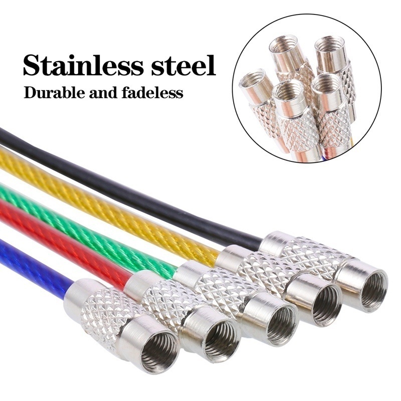 Set 5/10 Dây Móc Khóa Bằng Thép Không Gỉ Nhiều Màu Sắc