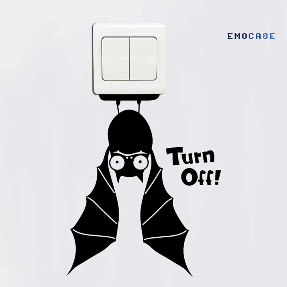 Sticker Dán Công Tắc Trang Trí Hình Dơi Phong Cách Halloween