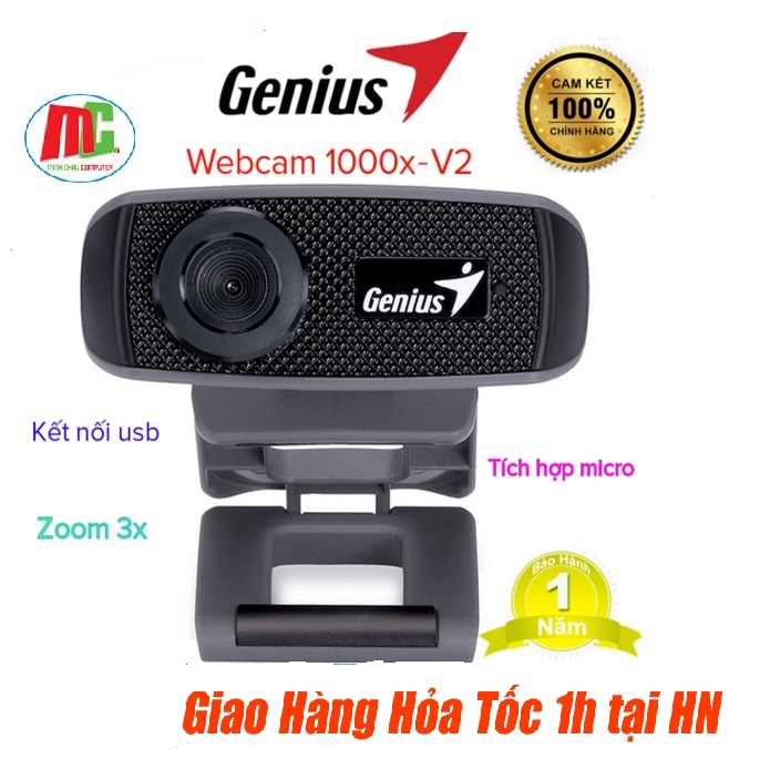 Webcam Genius Facecam 1000X HD - Webcam Cho Máy Tính Kèm Mic - Chính Hãng Genius | BigBuy360 - bigbuy360.vn